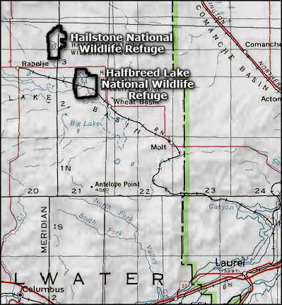 Hailstone National Wildlife Refuge area map