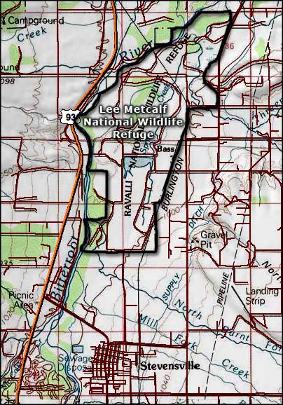 Lee Metcalf National Wildlife Refuge area map