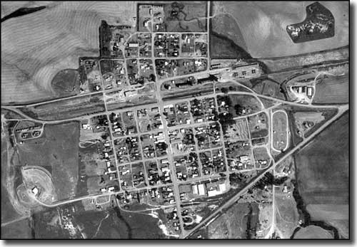 Aerial view of Richey, Montana