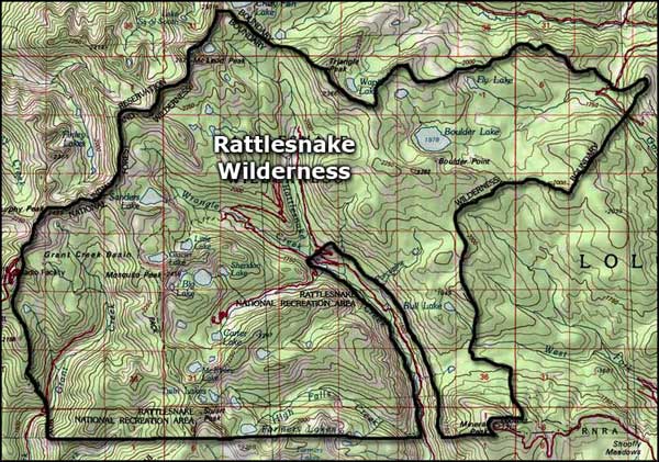 Map of the Rattlesnake Wilderness