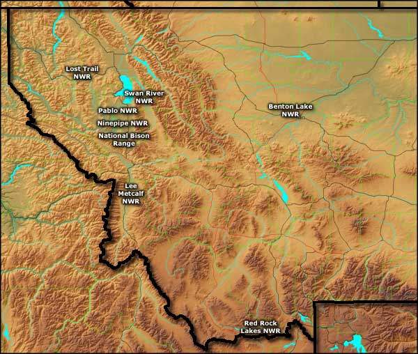 Montana's National Wildlife Refuges map