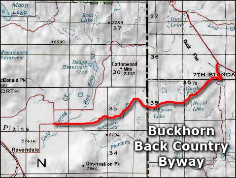 Buckhorn Back Country Byway area map
