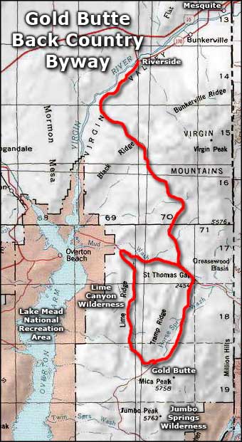 Lime Canyon Wilderness area map