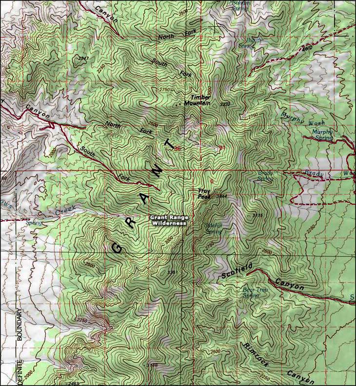 Grant Range Wilderness map