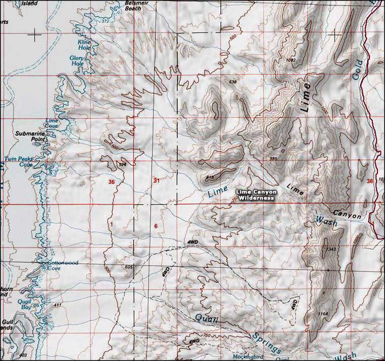 Lime Canyon Wilderness map