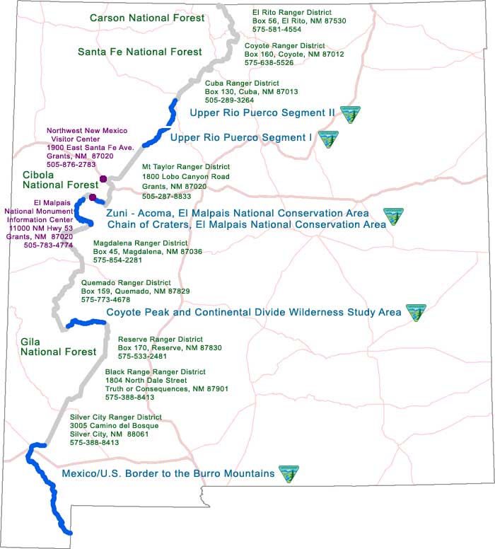 Continental Divide National Scenic Trail map