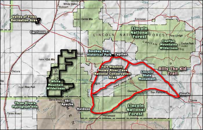 Valley of Fires Recreation Area area map