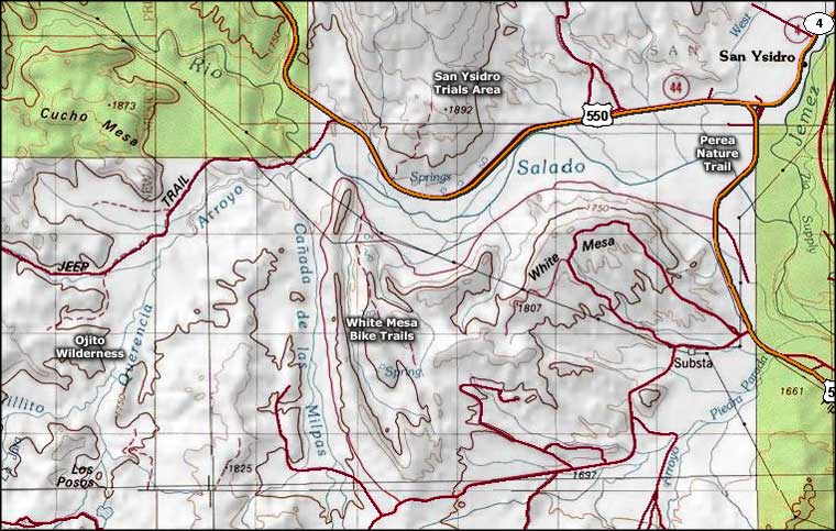 White Mesa Bike Trails area map