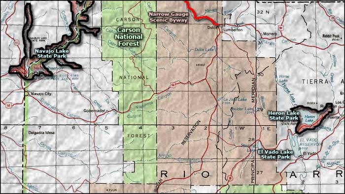 Navajo Lake State Park area map