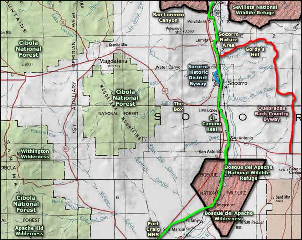 Bosque del Apache Wilderness area map