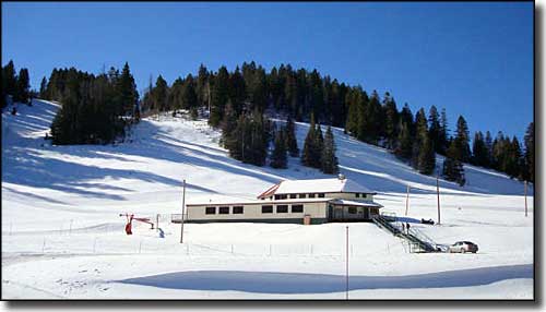 The base lodge at Snow Canyon Ski Resort