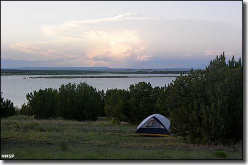 Tent camping at Santa Rosa Lake State Park