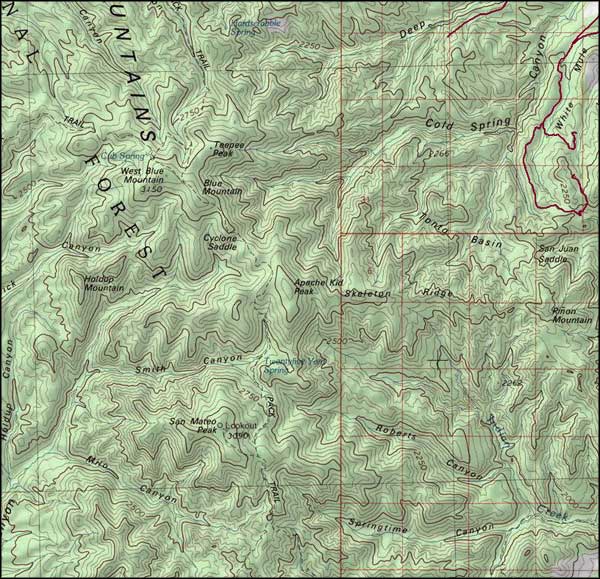 Apache Kid Wilderness map