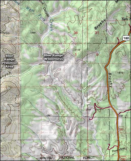 Blue Range Wilderness map