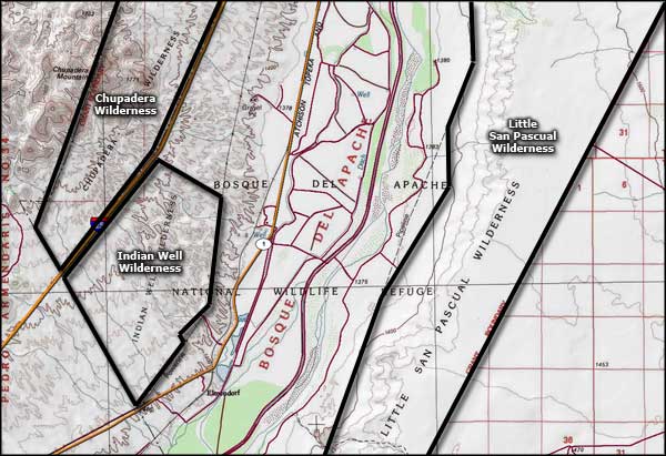 Bosque del Apache Wilderness map