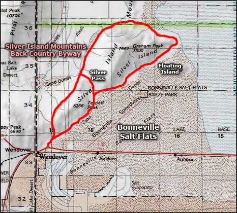 Area map of the Bonneville Salt Flats
