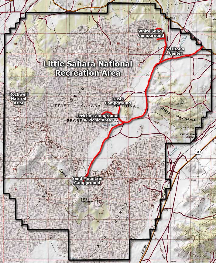 Little Sahara National Recreation Area area map
