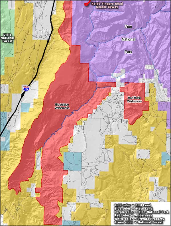 Red Butte Wilderness location map