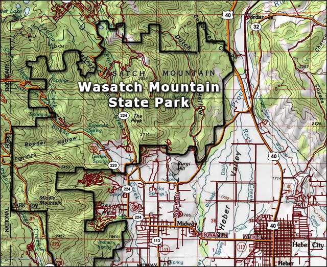 Wasatch Mountain State Park map