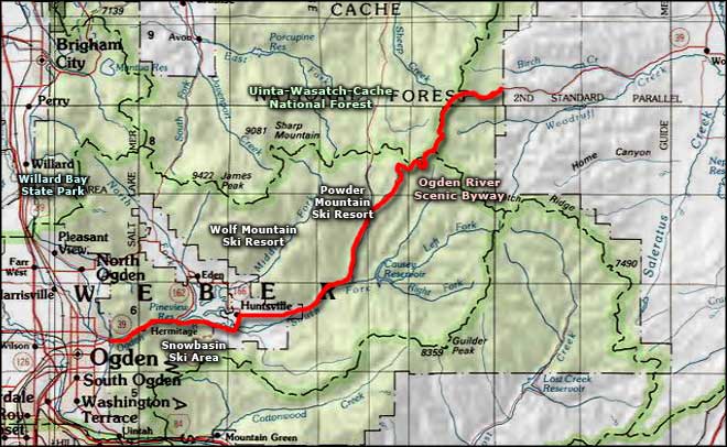 Ogden River Scenic Byway area map