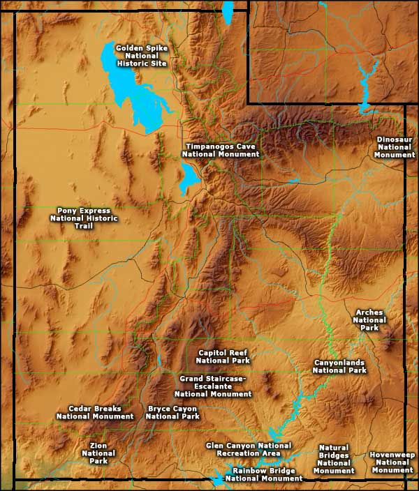 Utah National Parks map