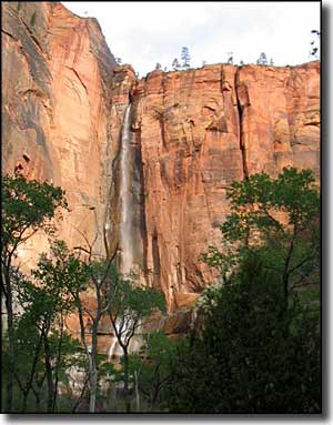 Sinawava Waterfall, at the north end of the Zion Canyon Scenic Byway