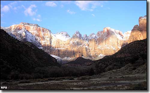 Towers of the Virgin, along the Zion Canyon Scenic Drive