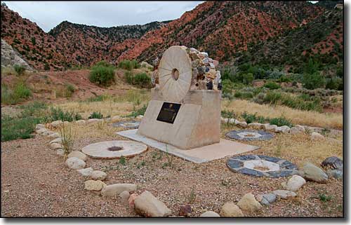 Memorial commemorating an old mill site in Cedar Canyon