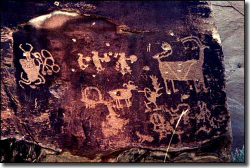 One of the rock art panels found along Nine Mile Canyon Backway