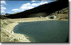 Scofield Dam on Scofield Reservoir, Utah