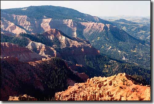 A view into Ashdown Gorge Wilderness from Cedar Breaks National Monument