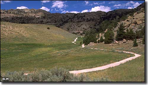 A section of the Mormon Pioneer National Historic Trail in central Wyoming