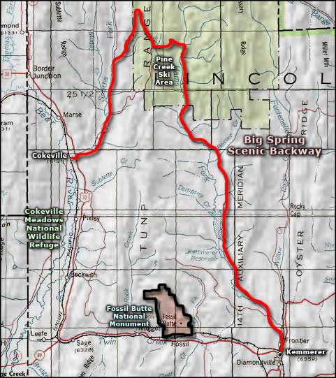 Cokeville Meadows National Wildlife Refuge area map
