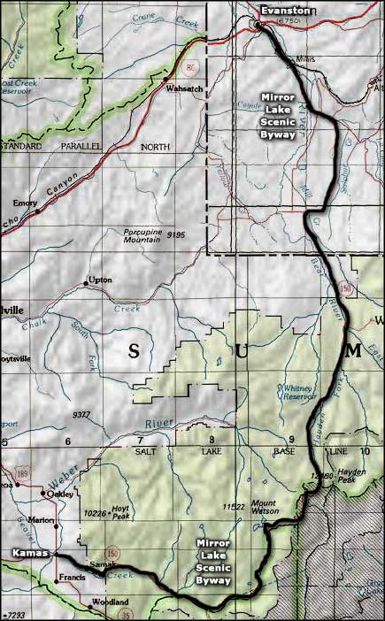 Mirror Lake Scenic Byway area map