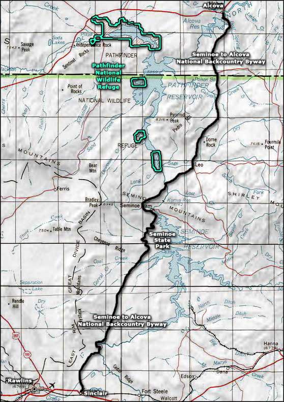 Seminoe Lake area map
