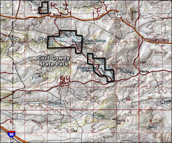 Curt Gowdy State Park area map