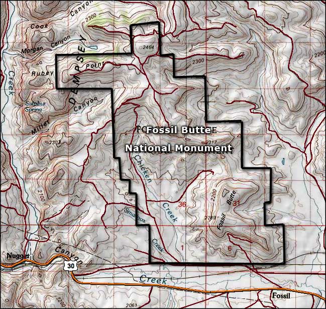 Fossil Butte National Monument map