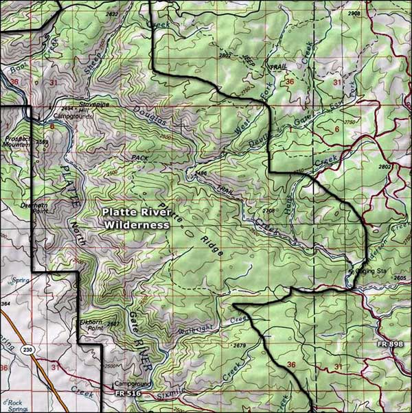 Platte River Wilderness map